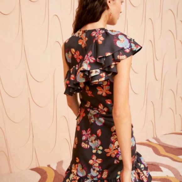 NWOT ULLA JOHNSON Silk Candace Mini Dress in Lune XL $790 - Picture 5 of 10